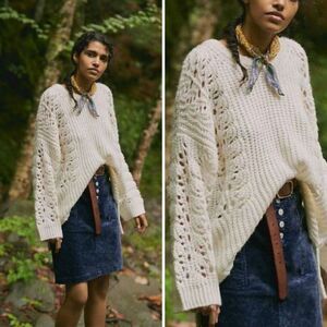 NWT Anthropologie Pilcro Devenne Pointelle Slouchy Sweater | L